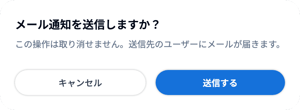 送信の確認ダイアログ